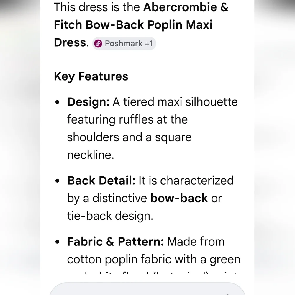 Abercrombie & Fitch Bow Back Poplin Maxi Dress With Pockets